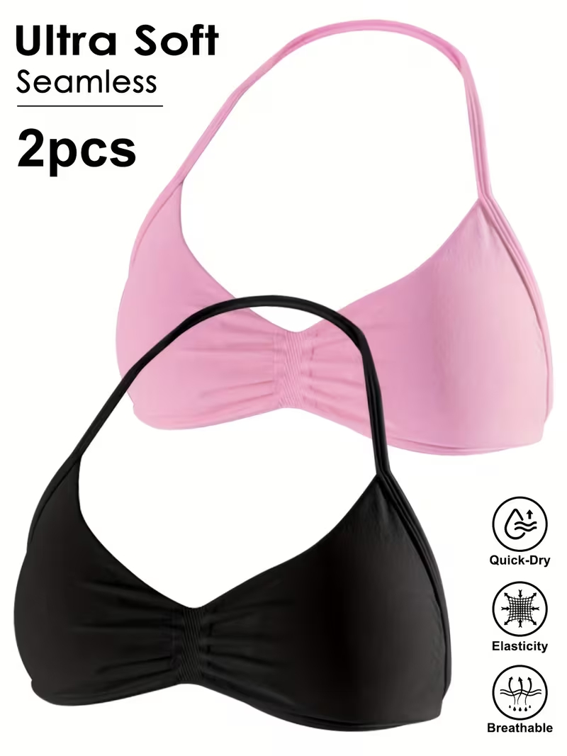Underwire Bra Padded - 2 pezzi Top corto da palestra