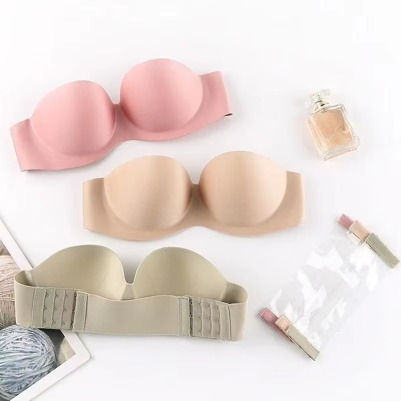 Underwire Bra Padded - Reggiseno sexy senza spalline da donna,